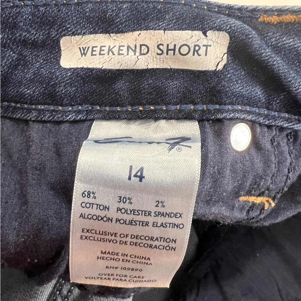 Seven7 Weekend Short Hi-Rise Denim Shorts Women Size 14 Color Blue - Picture 2 of 8